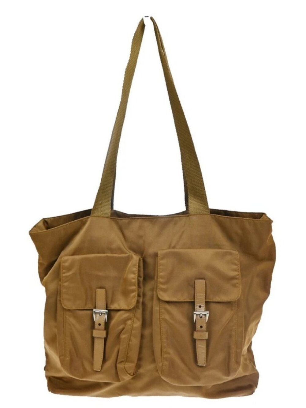 PRADA MILANO Shoulder Bag Nylon Canvas Leather Brown GHW Italy 62TA707